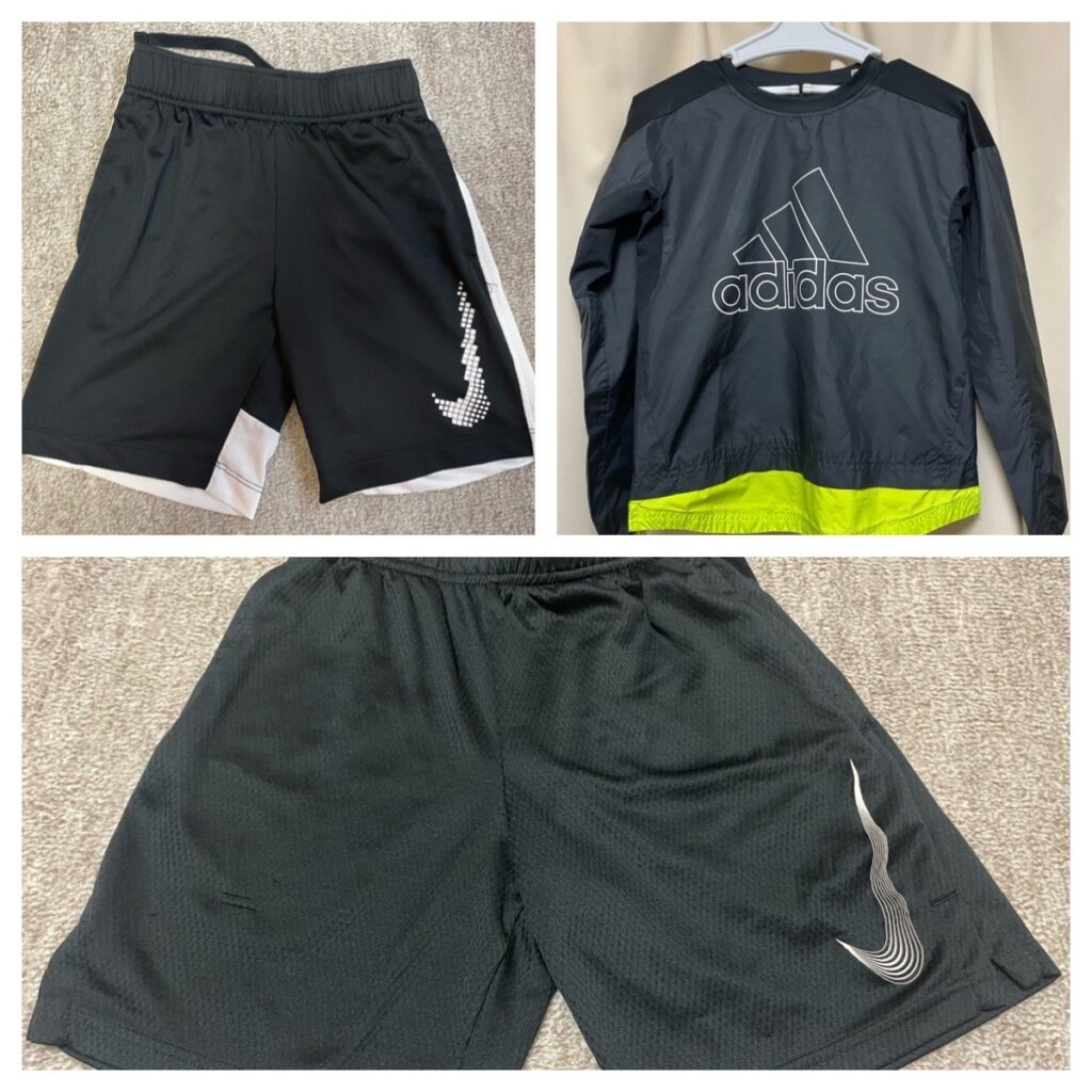 メルカリに出品した子ども用ジャージ・ハーフパンツの画像